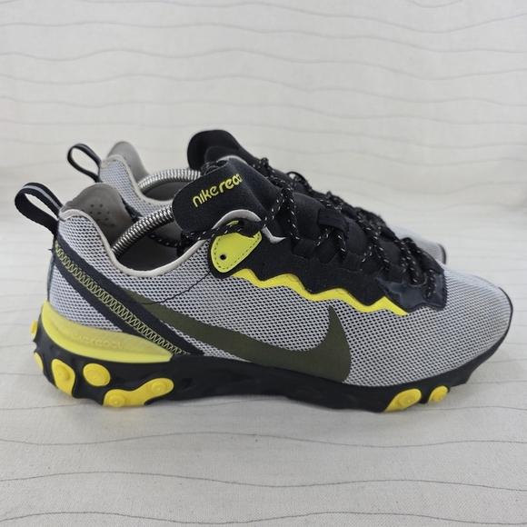 Nike Mens React Element 55 Dynamic Yellow Sneakers Shoes CK1686-001 Size 9.5 - Picture 1 of 15